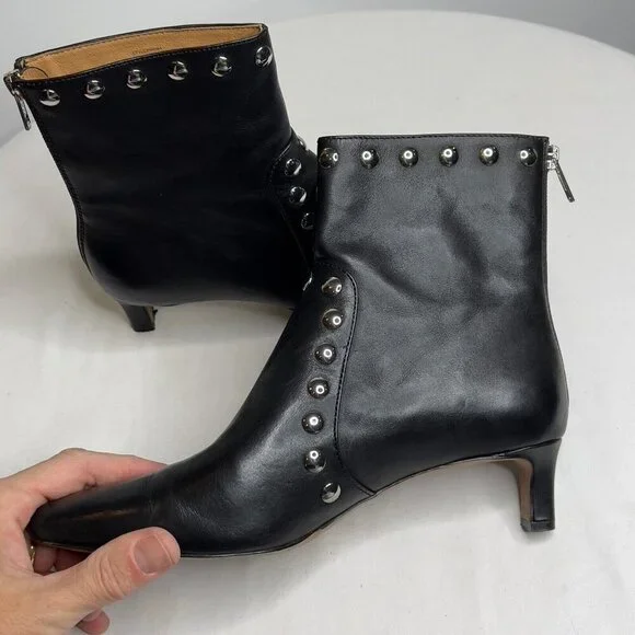 Madewell $218 The DImes Kitten Heel Boot Black Size 5.5 NR864 #102